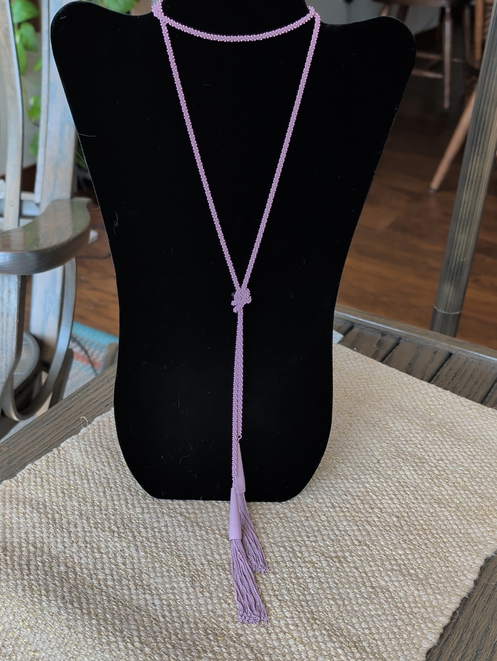 Kendra Scott Lavender Beaded Lariat Necklace with Tassel